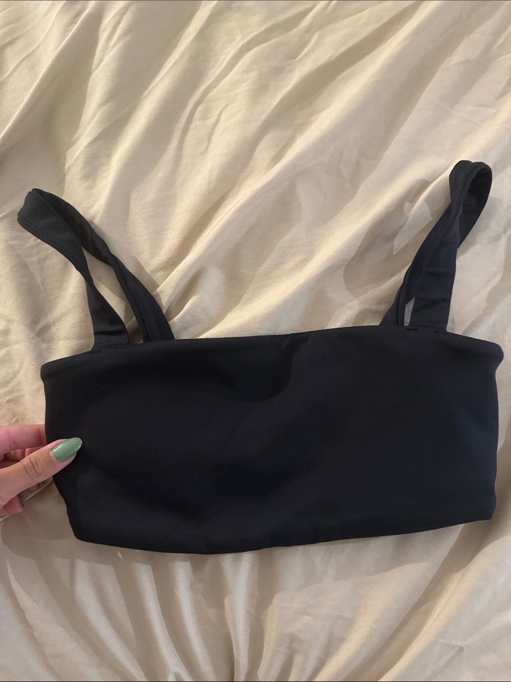 Vuori Black Bandeau Sport Bikini Top with Double Straps